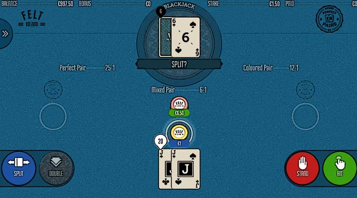 Online blackjack with side bets
